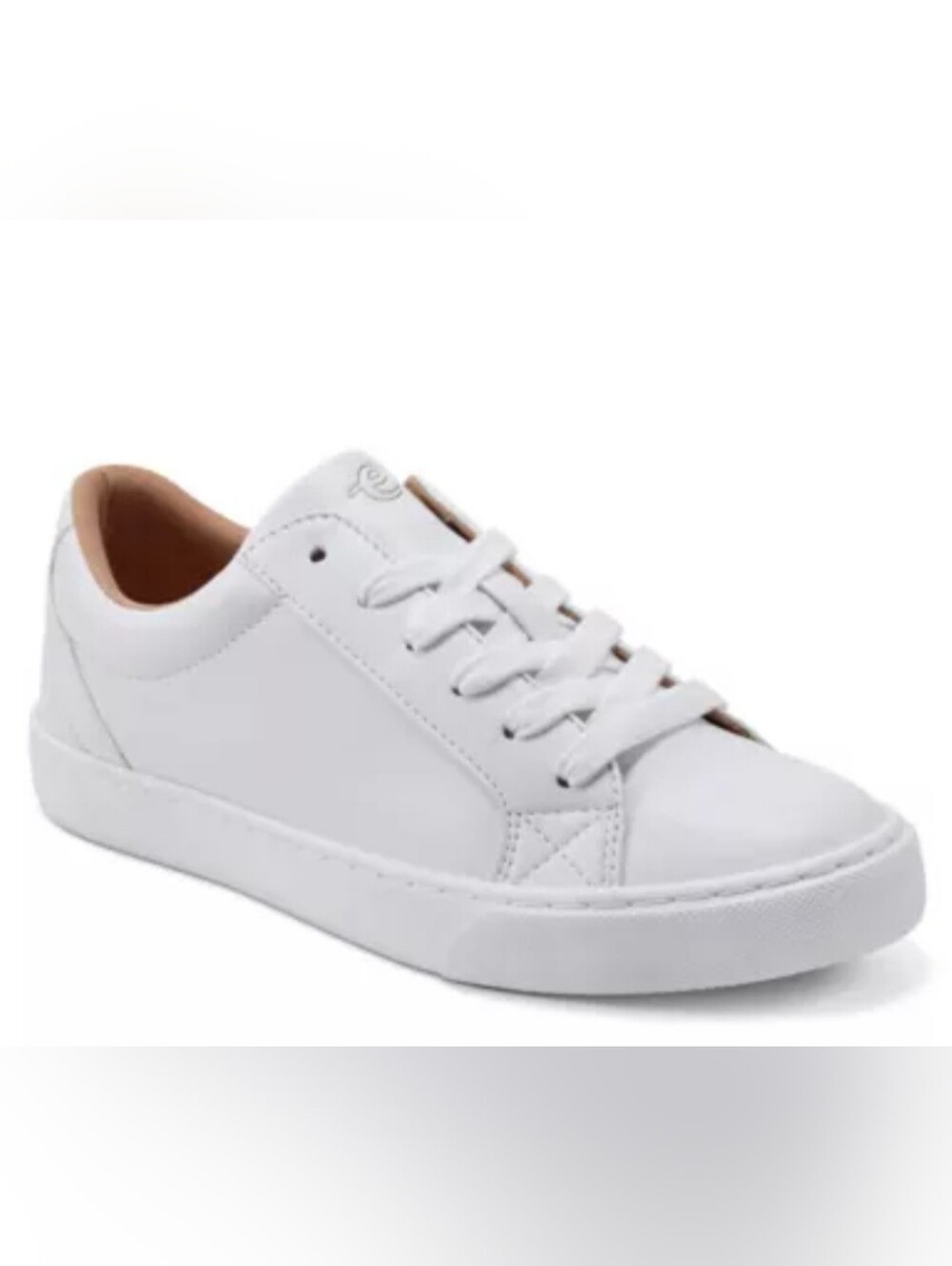 Easy Spirit Womens White Sneakers with Beige Trim Size 7